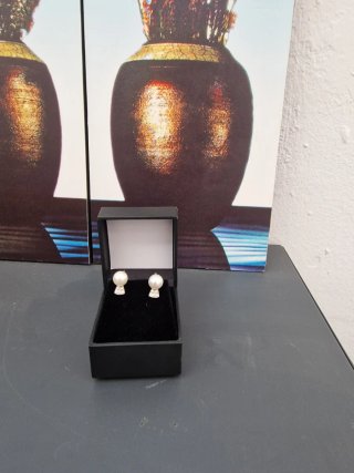 Pendientes Oro Blanco Perlas y Brillantes