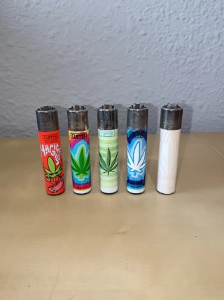 Lote 5 accendini Clipper marijuana