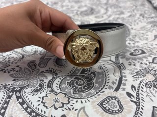 Cinturón Versace Medusa Plateado
