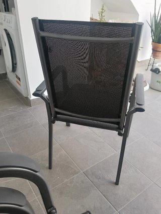 6 Sillas Terraza Apilables Metal Gris