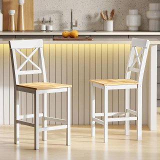 Taburetes Altos Cocina Madera y Metal (2 uds)