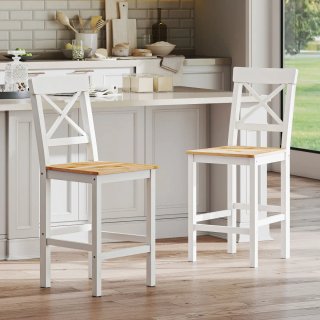 Taburetes Altos Cocina Madera y Metal (2 uds)