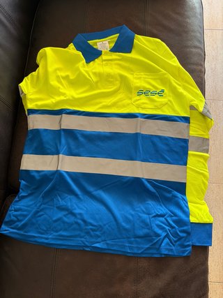 Polo Trabajo Talla L Amarillo/Azul