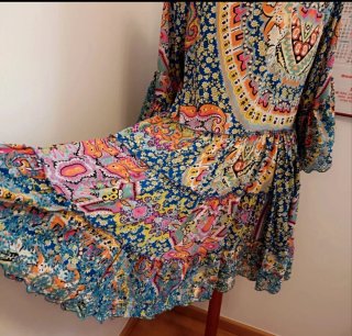 Vestido estampado volantes talla única
