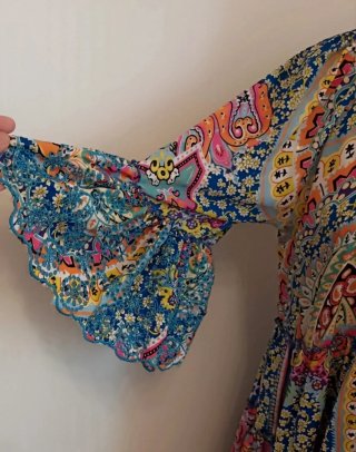 Vestido estampado volantes talla única