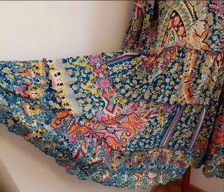 Vestido estampado volantes talla única