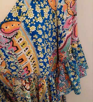 Vestido estampado volantes talla única