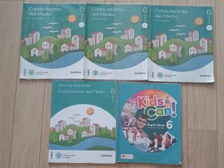 Libros de sexto de primaria Santillana + kids can