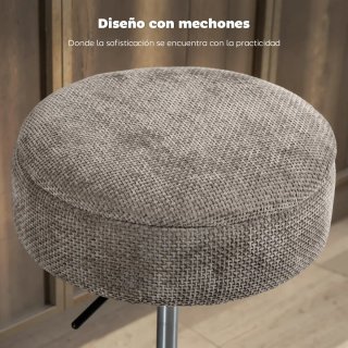 Taburete de Bar Ajustable Gris y Negro