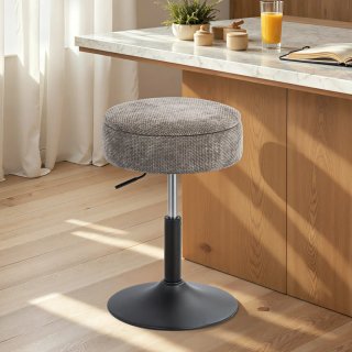 Taburete de Bar Ajustable Gris y Negro