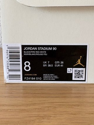 Nike Air Jordan Stadium 90 Negro/Rojo