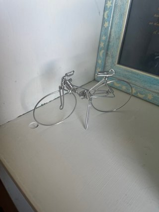 Bicicleta Decorativa Metal Plata