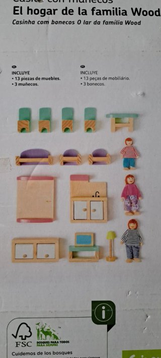 Casita de muñecas Familia Wood de madera