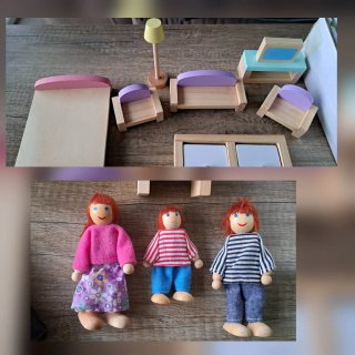 Casita de muñecas Familia Wood de madera