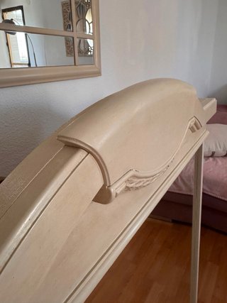Espejo Grande Madera Tallada Vintage Beige