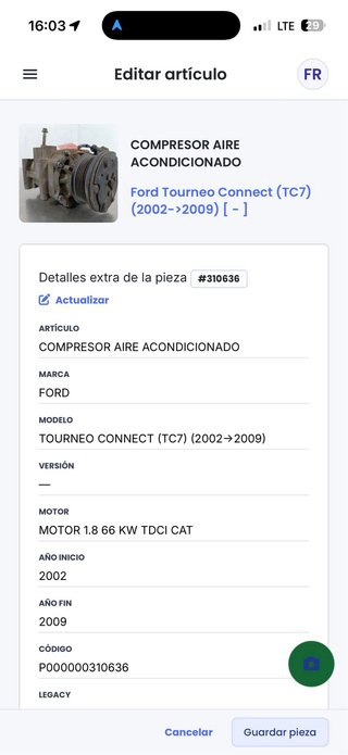 Compresor Aire Acondicionado ford connect