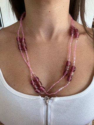 Collana donna rosa e viola