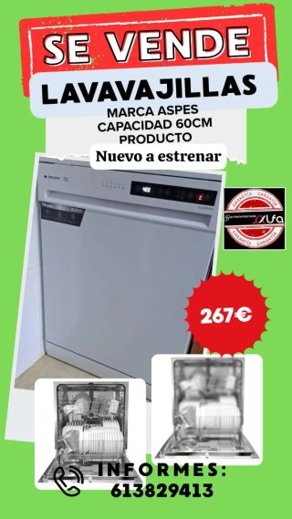 Lavavajillas Aspes 60cm Nuevo