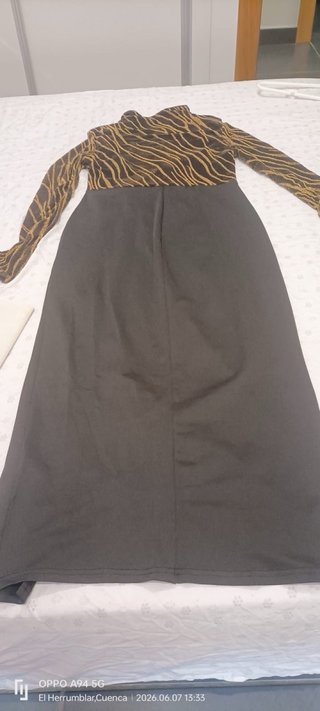 Vestido negro y marrón