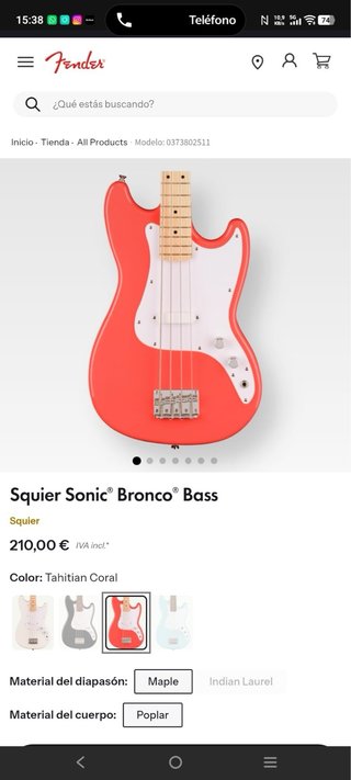 Bajo Squier Sonic Bronco