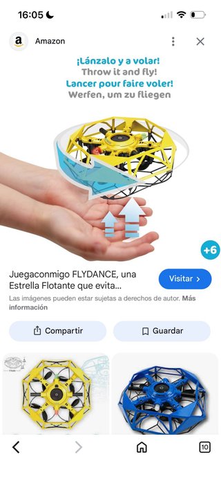 Mini dron Flydance amarillo