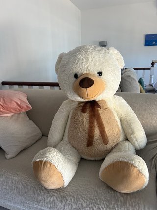 Oso de peluche gigante beige clarito y marrón