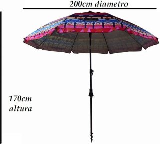 Sombrilla Playa CREVICOSTA Étnica 200 cm UPF100+