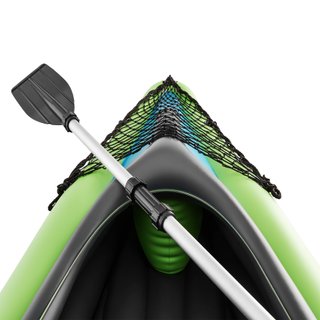 Kayak doble hinchable juego completo y bolsa de transporte, verde