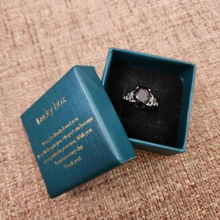 Anillo Plata 925 con Piedra Negra Ovalada