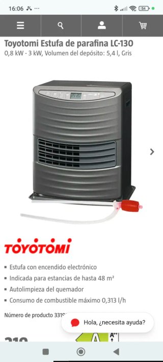 Estufa de parafina Toyotomi
