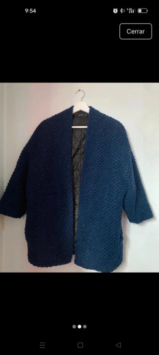 Abrigo oversize lana azul Stradivarius