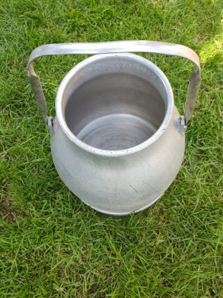 Lechera antigua aluminio grande 37cm