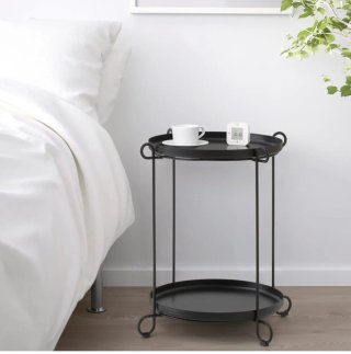 Mesa auxiliar metálica negra