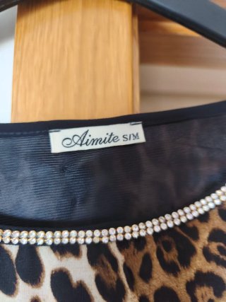 Blusa Leopardo Manga Larga Talla M