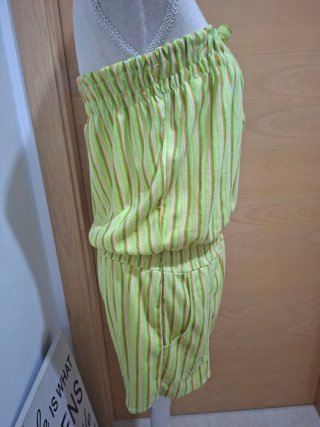 Mono pantalon corto mujer,verano,rayas,c/bolsillos