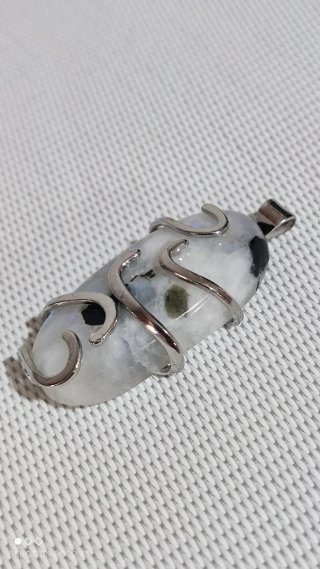 Colgante Piedra Luna Aleación Chapado Plata 925.