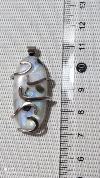 Colgante Piedra Luna Aleación Chapado Plata 925.