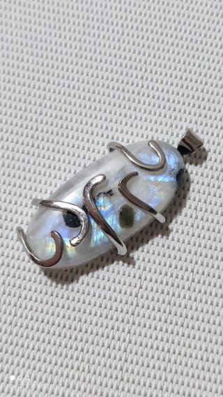Colgante Piedra Luna Aleación Chapado Plata 925.