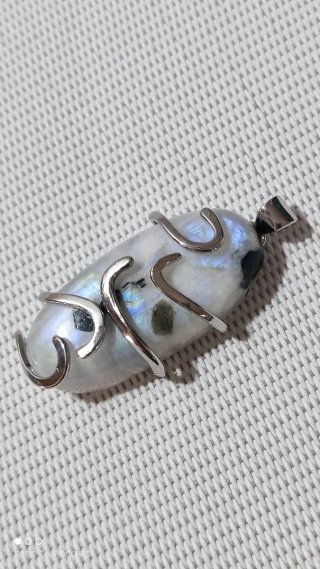 Colgante Piedra Luna Aleación Chapado Plata 925.