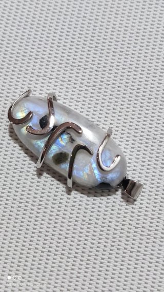 Colgante Piedra Luna Aleación Chapado Plata 925.