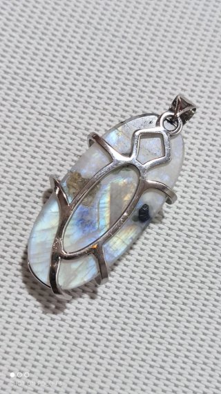 Colgante Piedra Luna Aleación Chapado Plata 925.