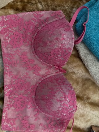 Sujetador Corsé Encaje Rosa