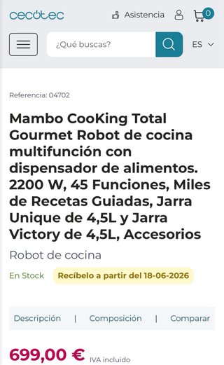 Robot Cocina Cecotec Mambo Cooking Total