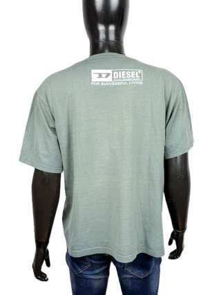T-Shirt Diesel Uomo XL Verde Salvia Logo Vintage