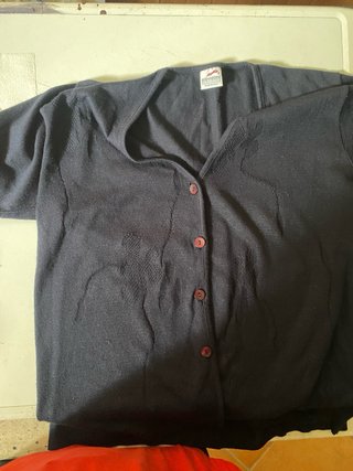 Cardigan Bernardini blu manica corta