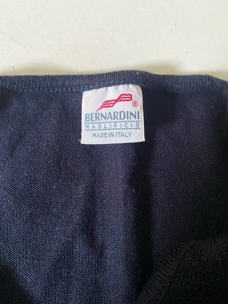Cardigan Bernardini blu manica corta