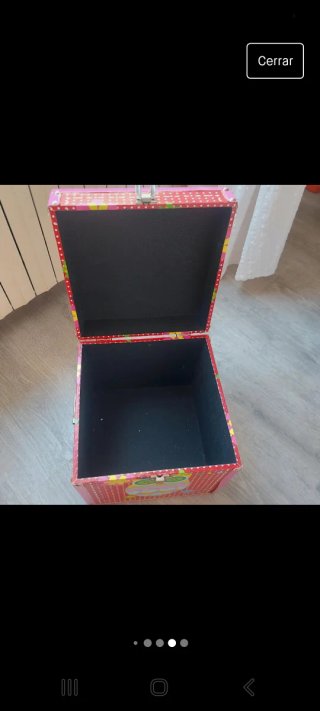 Caja de madera con tapa y búhos