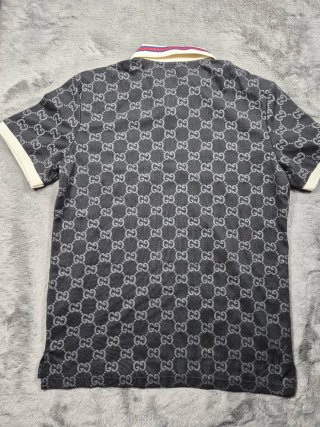 Polo Gucci monogram GG nero taglia M
