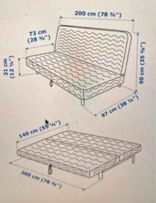 Sofá cama IKEA Beddinge gris con cajón