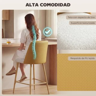 Juego 2 Taburetes Altos Cocina Respaldo